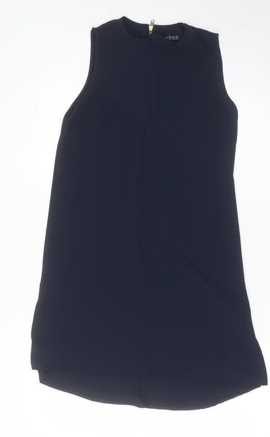 Atmosphere Womens Blue  Polyester A-Line  Size 8  Crew Neck Zip