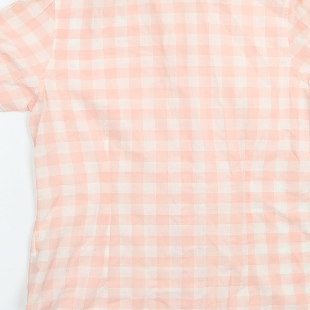 Papaya Womens Pink Check Cotton Basic Button-Up Size 10 Collared