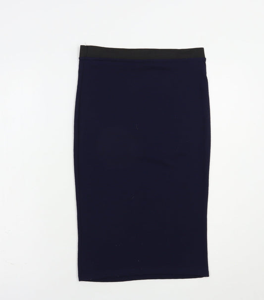 Influence Womens Blue  Polyester Straight & Pencil Skirt Size S
