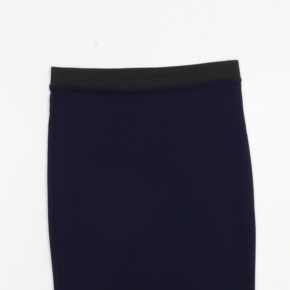 Influence Womens Blue  Polyester Straight & Pencil Skirt Size S