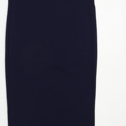 Influence Womens Blue  Polyester Straight & Pencil Skirt Size S