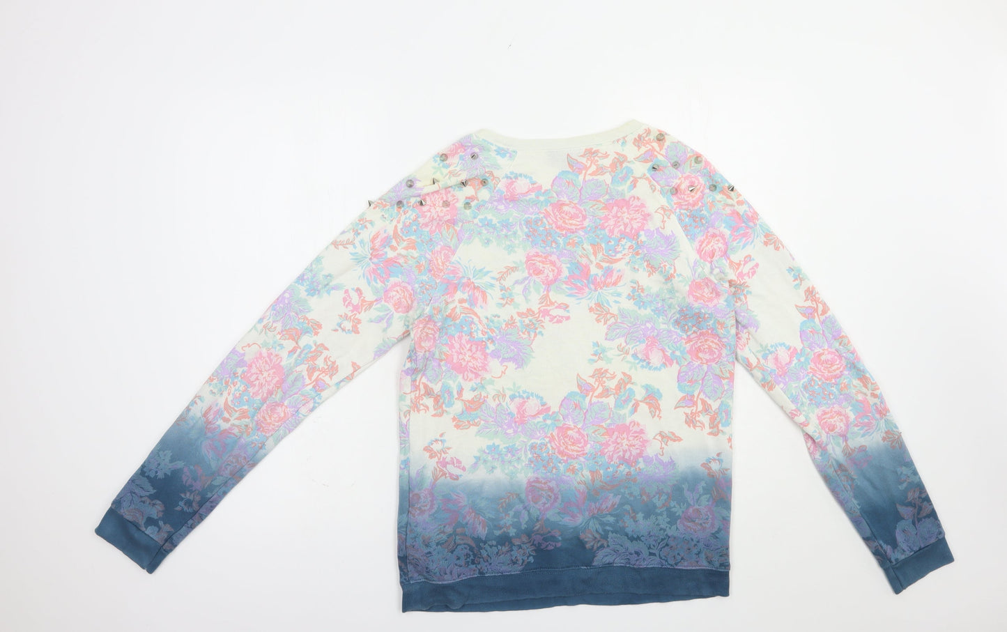 Topshop Womens Multicoloured Floral Cotton Pullover Sweatshirt Size 8  Pullover