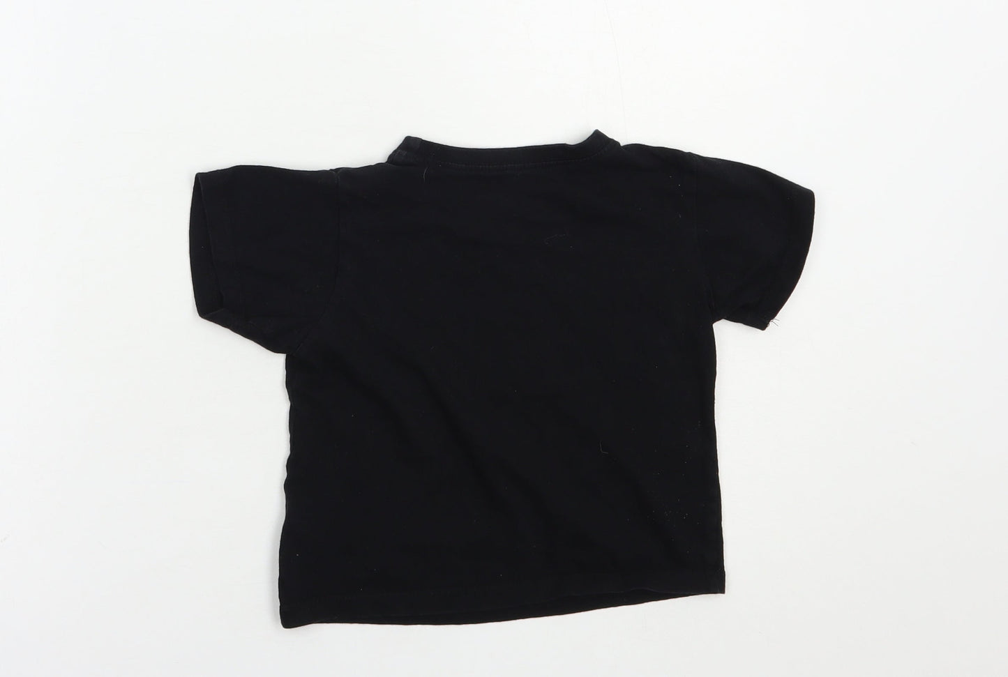 B&M Boys Black  Cotton Pullover T-Shirt Size 5 Years Crew Neck Pullover - Game On