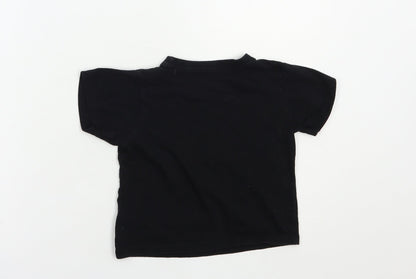 B&M Boys Black  Cotton Pullover T-Shirt Size 5 Years Crew Neck Pullover - Game On