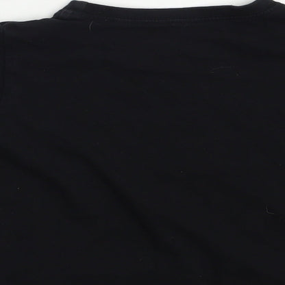 B&M Boys Black  Cotton Pullover T-Shirt Size 5 Years Crew Neck Pullover - Game On