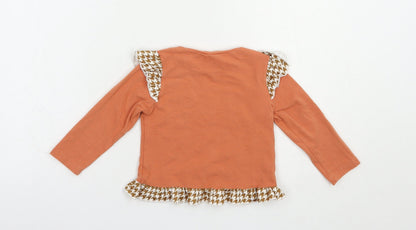 PatPat Baby Orange  Cotton Basic T-Shirt Size 18-24 Months Crew Neck Pullover - Sweet And Sassy