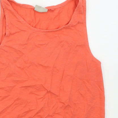 NEXT Girls Pink  Cotton Basic Tank Size 13 Years Boat Neck Pullover - Tie Front