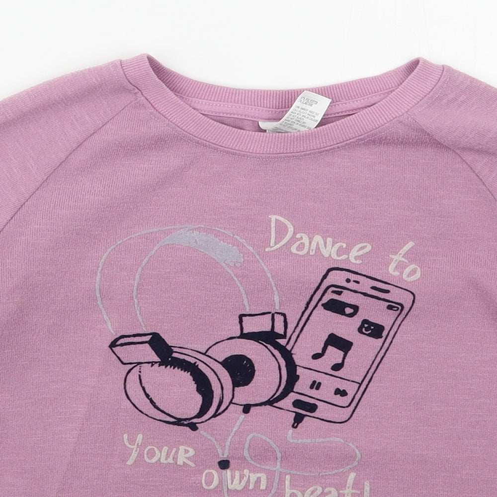 Anko Girls Purple  Polyester Pullover Sweatshirt Size 9-10 Years  Pullover - Dance To Your Own Beat