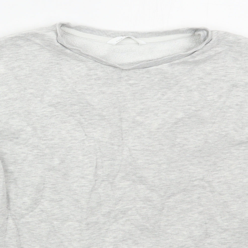 Marks and Spencer Girls Grey Striped Cotton Pullover Sweatshirt Size 11-12 Years  Pullover