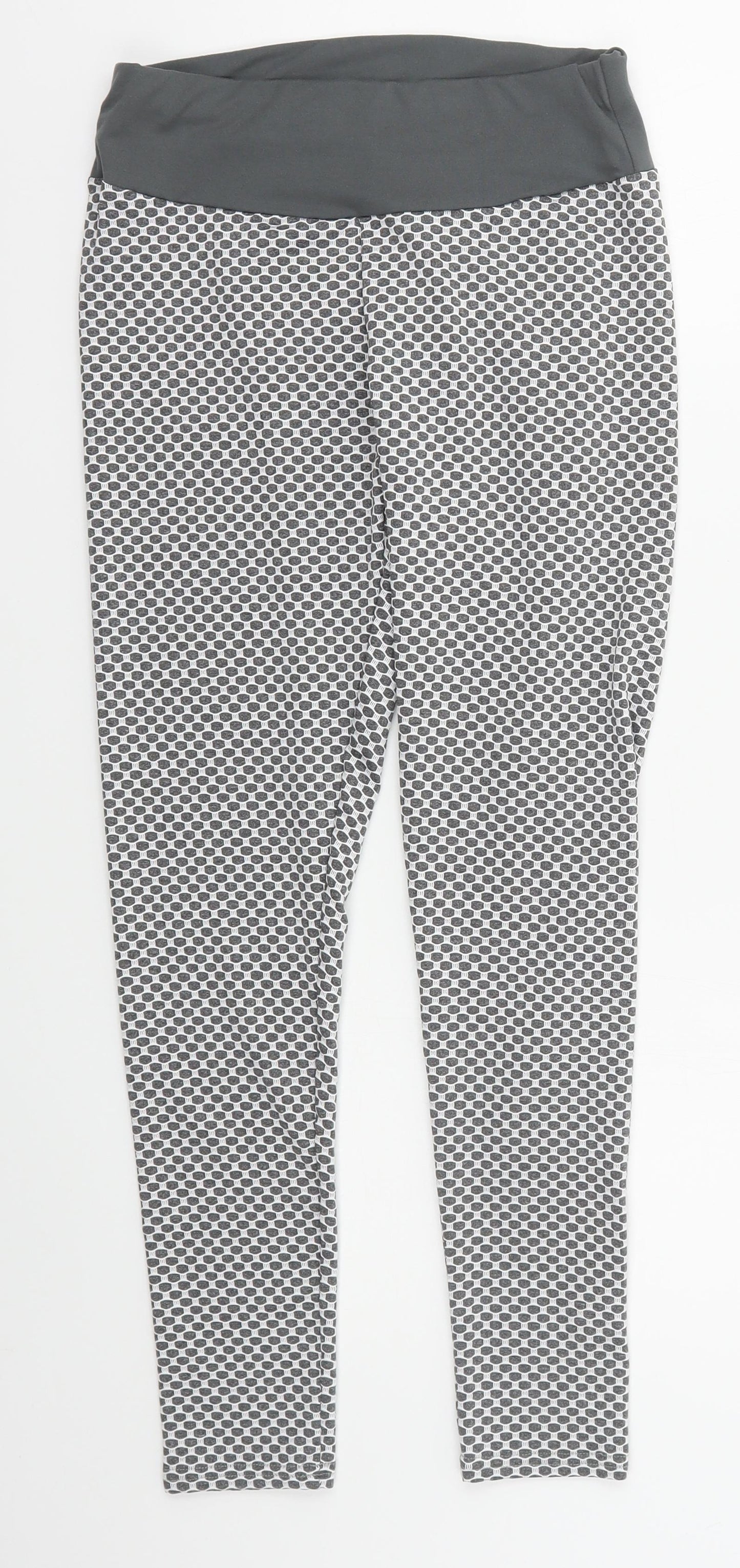 Preworn Womens Grey Geometric Polyester Snow Pants Leggings Size 25 in L24 in Regular