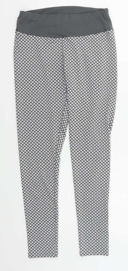 Preworn Womens Grey Geometric Polyester Snow Pants Leggings Size 25 in L24 in Regular