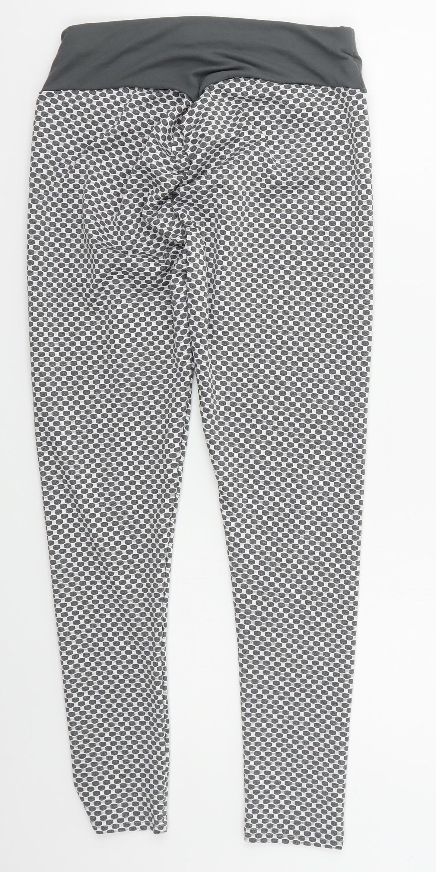 Preworn Womens Grey Geometric Polyester Snow Pants Leggings Size 25 in L24 in Regular