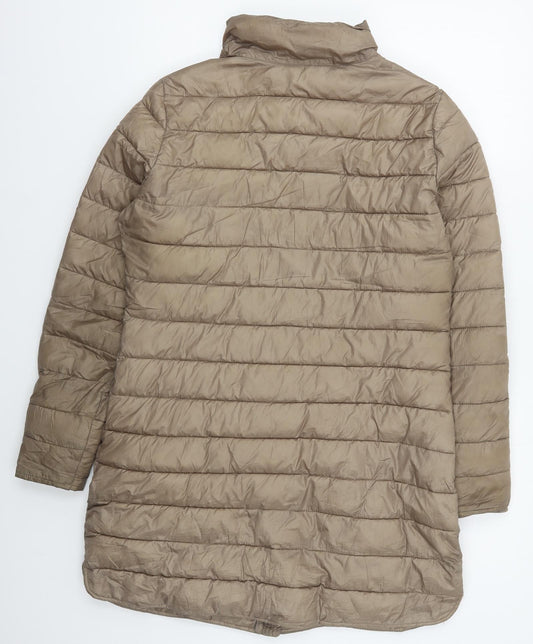 Dunnes Womens Brown   Quilted Coat Size S  Zip