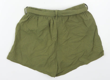 SheIn Womens Green  Cotton Mom Shorts Size S  Regular