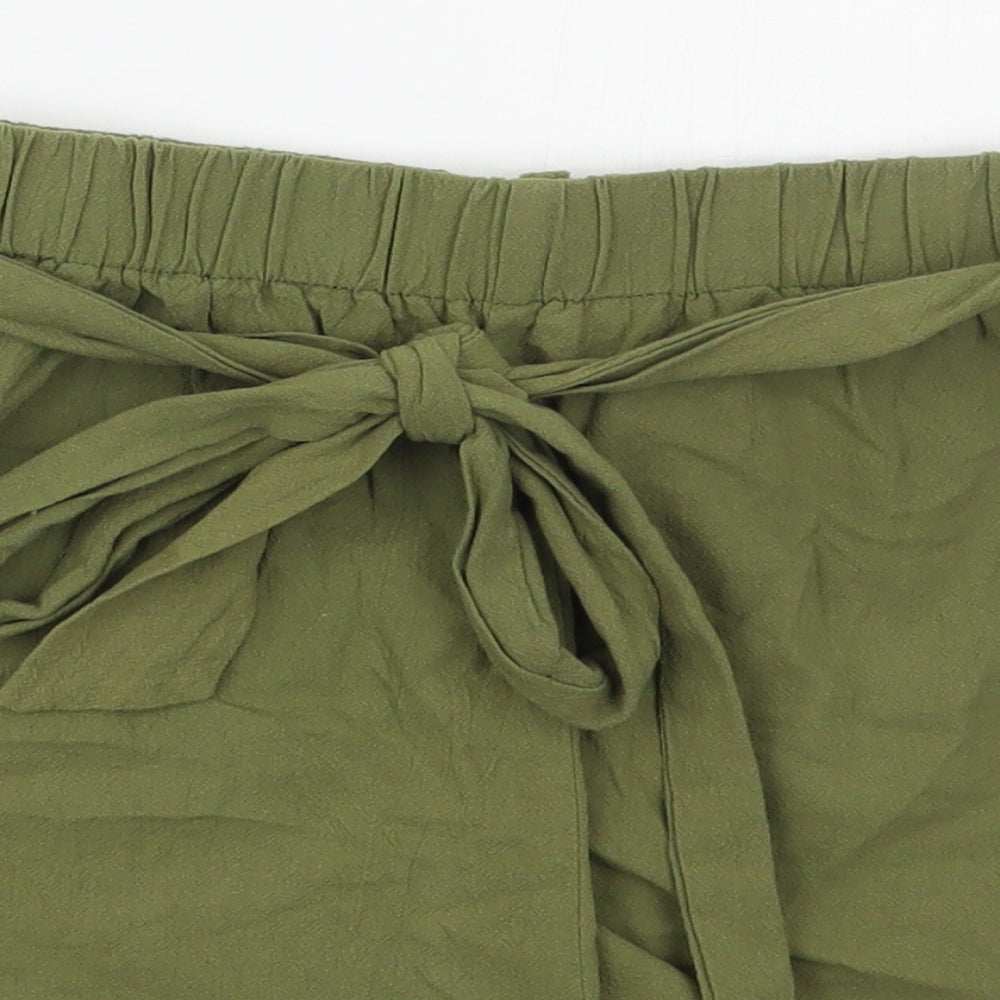 SheIn Womens Green  Cotton Mom Shorts Size S  Regular