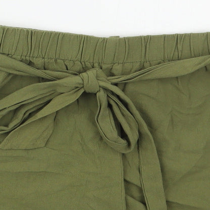 SheIn Womens Green  Cotton Mom Shorts Size S  Regular