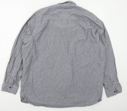 Mens UK Size XL Boston Crew Blue  Button-Up Long Sleeve Casual Shirt