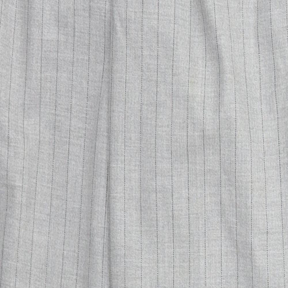 Bershka Womens Grey Striped Polyester Trousers  Size XS L25 in Regular