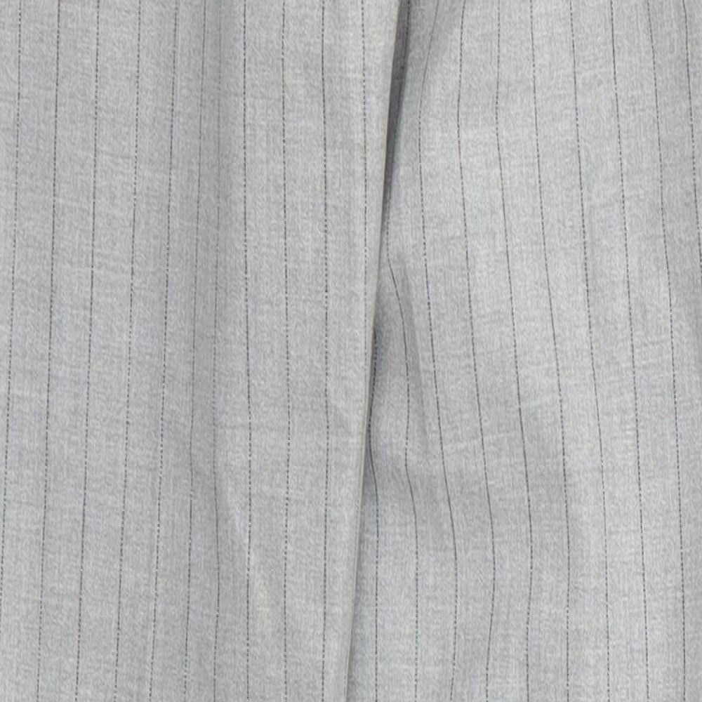 Bershka Womens Grey Striped Polyester Trousers  Size XS L25 in Regular