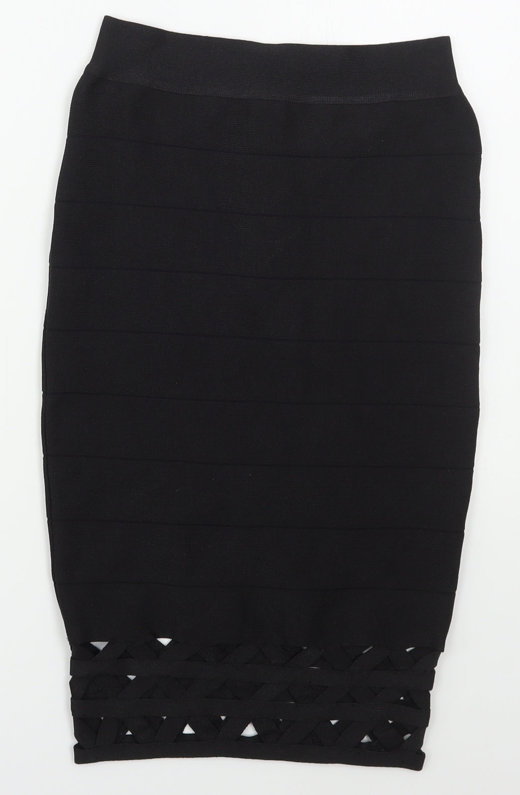 Supre Womens Black  Nylon Straight & Pencil Skirt Size S   Zip