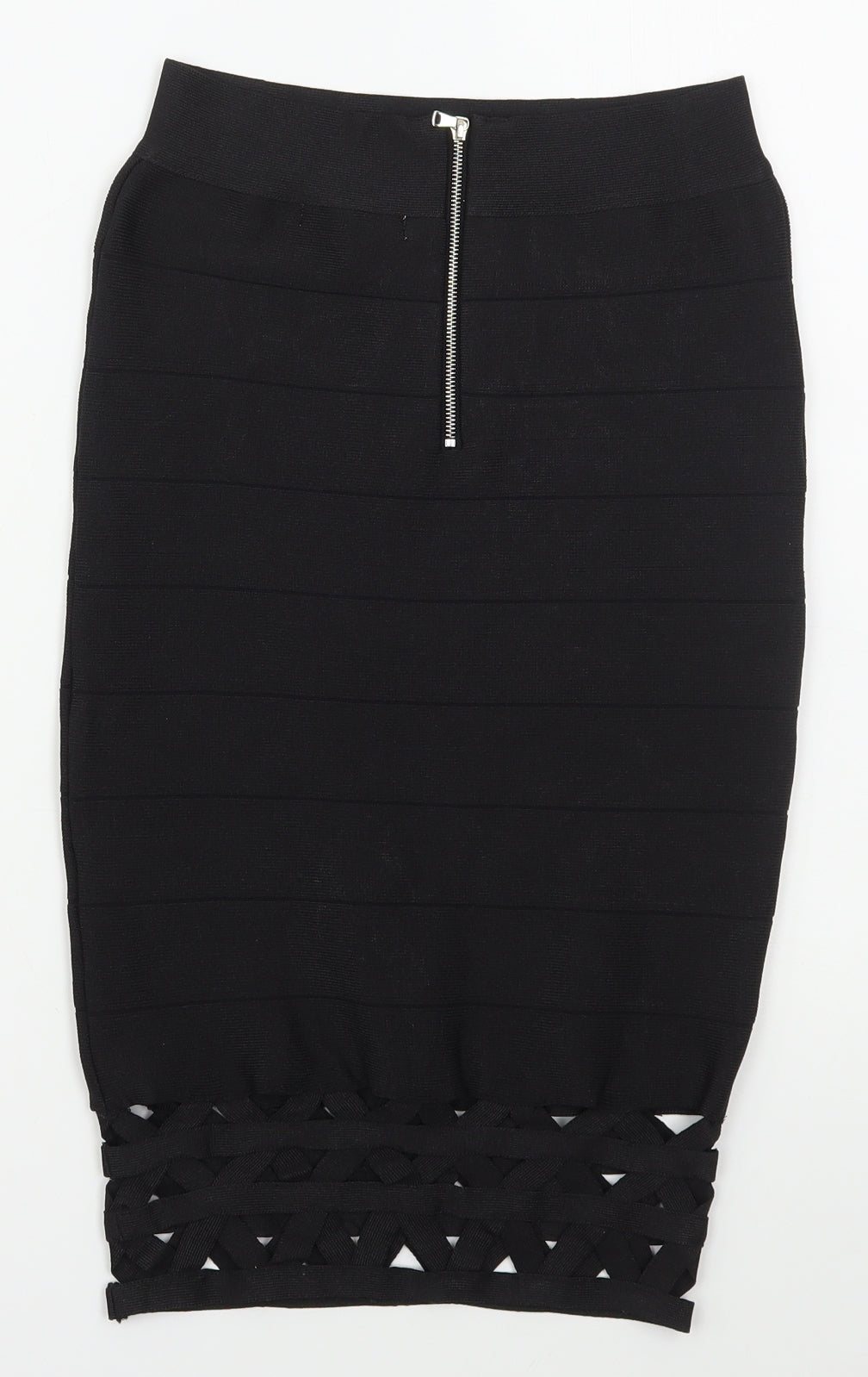 Supre Womens Black  Nylon Straight & Pencil Skirt Size S   Zip