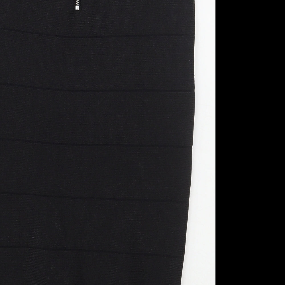 Supre Womens Black  Nylon Straight & Pencil Skirt Size S   Zip
