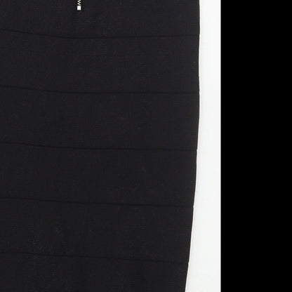 Supre Womens Black  Nylon Straight & Pencil Skirt Size S   Zip