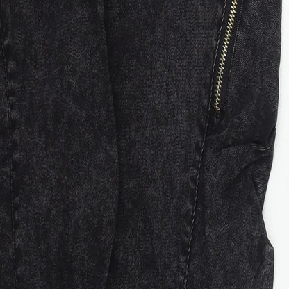 Oukanuc Womens Grey  Cotton Skinny Jeans Size 24 in L27 in Regular Drawstring