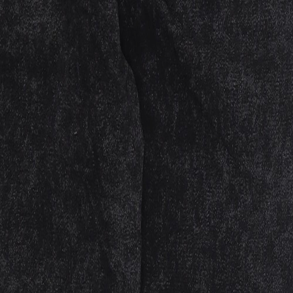 Oukanuc Womens Grey  Cotton Skinny Jeans Size 24 in L27 in Regular Drawstring