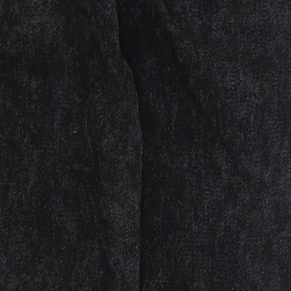 Oukanuc Womens Grey  Cotton Skinny Jeans Size 24 in L27 in Regular Drawstring