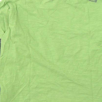 NEXT Boys Green Colourblock Cotton Pullover Casual Size 6 Years Round Neck Pullover - Piranha