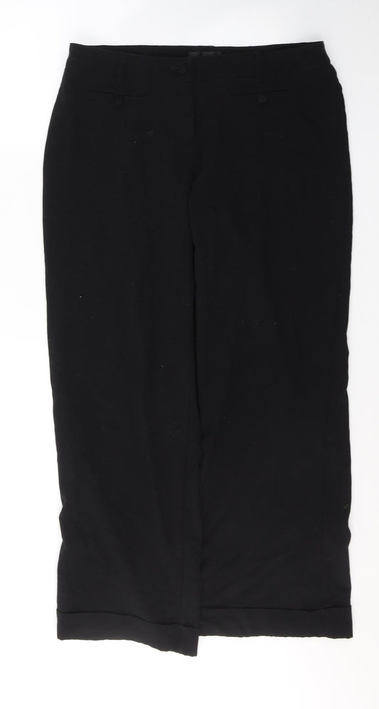 Womens UK Size 14 Papaya Regular Fit  Black Trousers