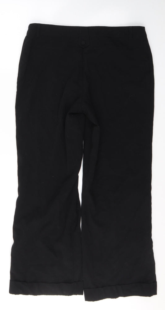 Womens UK Size 14 Papaya Regular Fit  Black Trousers