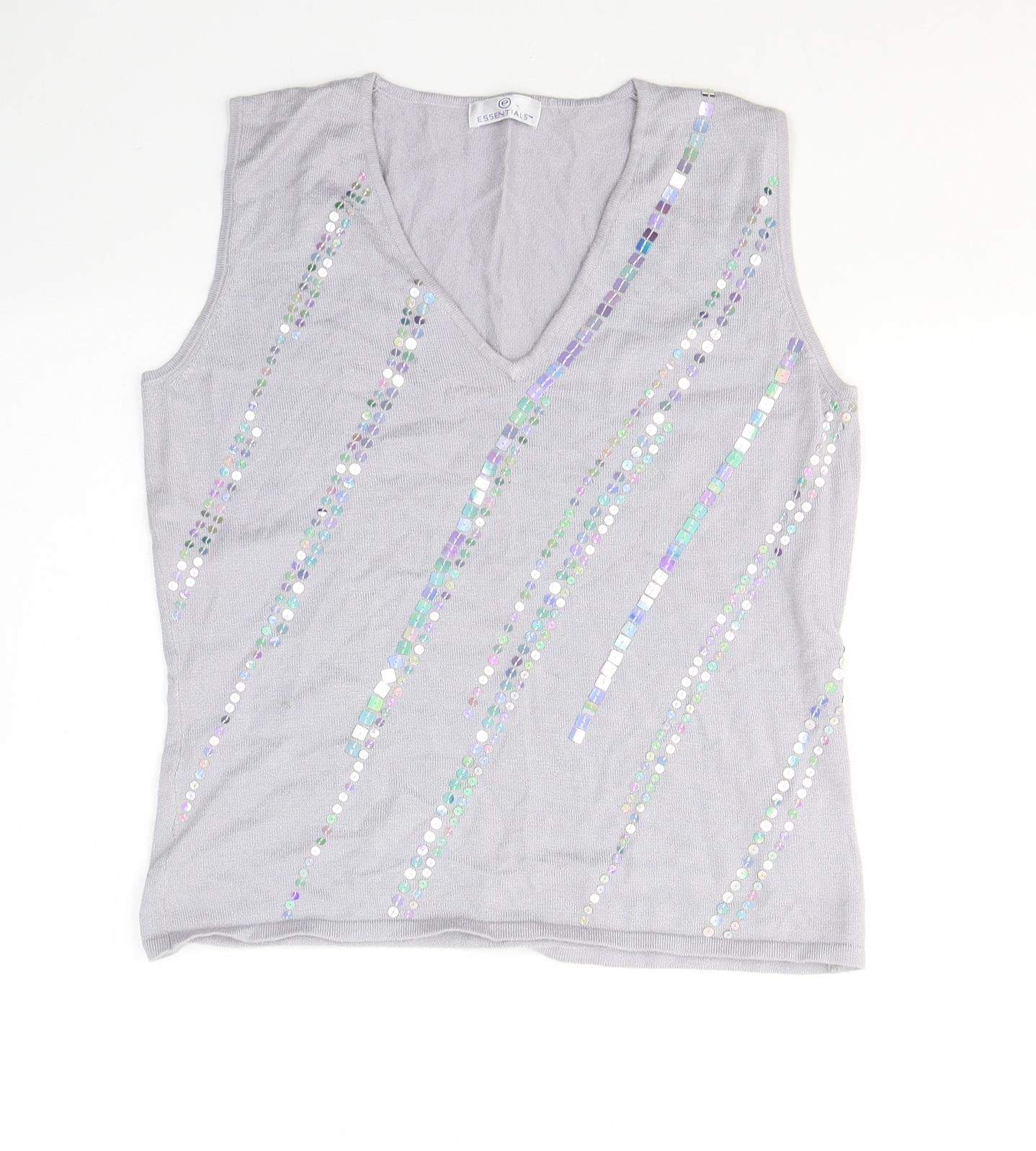 Womens UK Size 14 Essentials Purple Jersey Tank