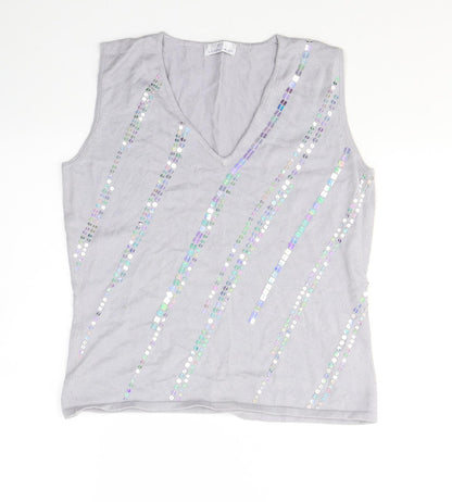 Womens UK Size 14 Essentials Purple Jersey Tank