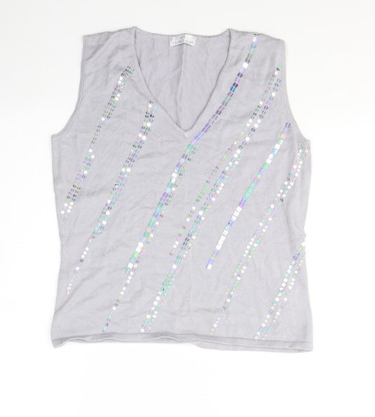 Womens UK Size 14 Essentials Purple Jersey Tank