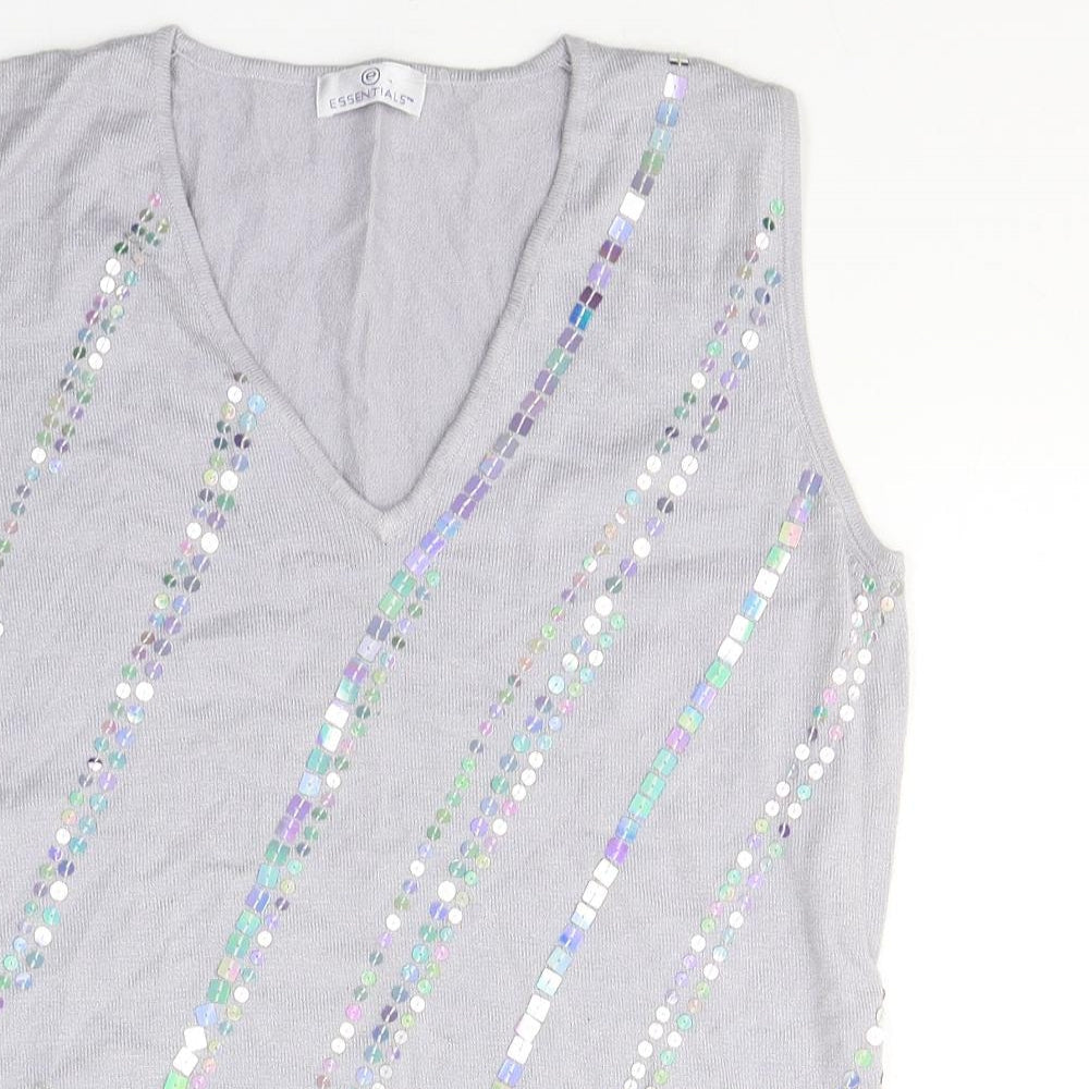 Womens UK Size 14 Essentials Purple Jersey Tank