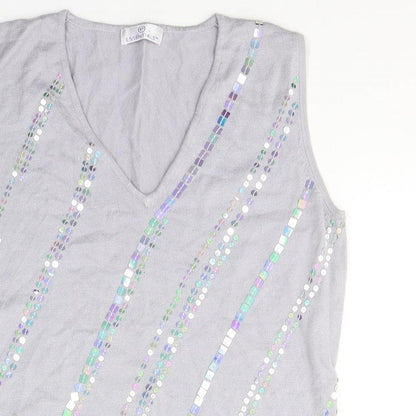 Womens UK Size 14 Essentials Purple Jersey Tank