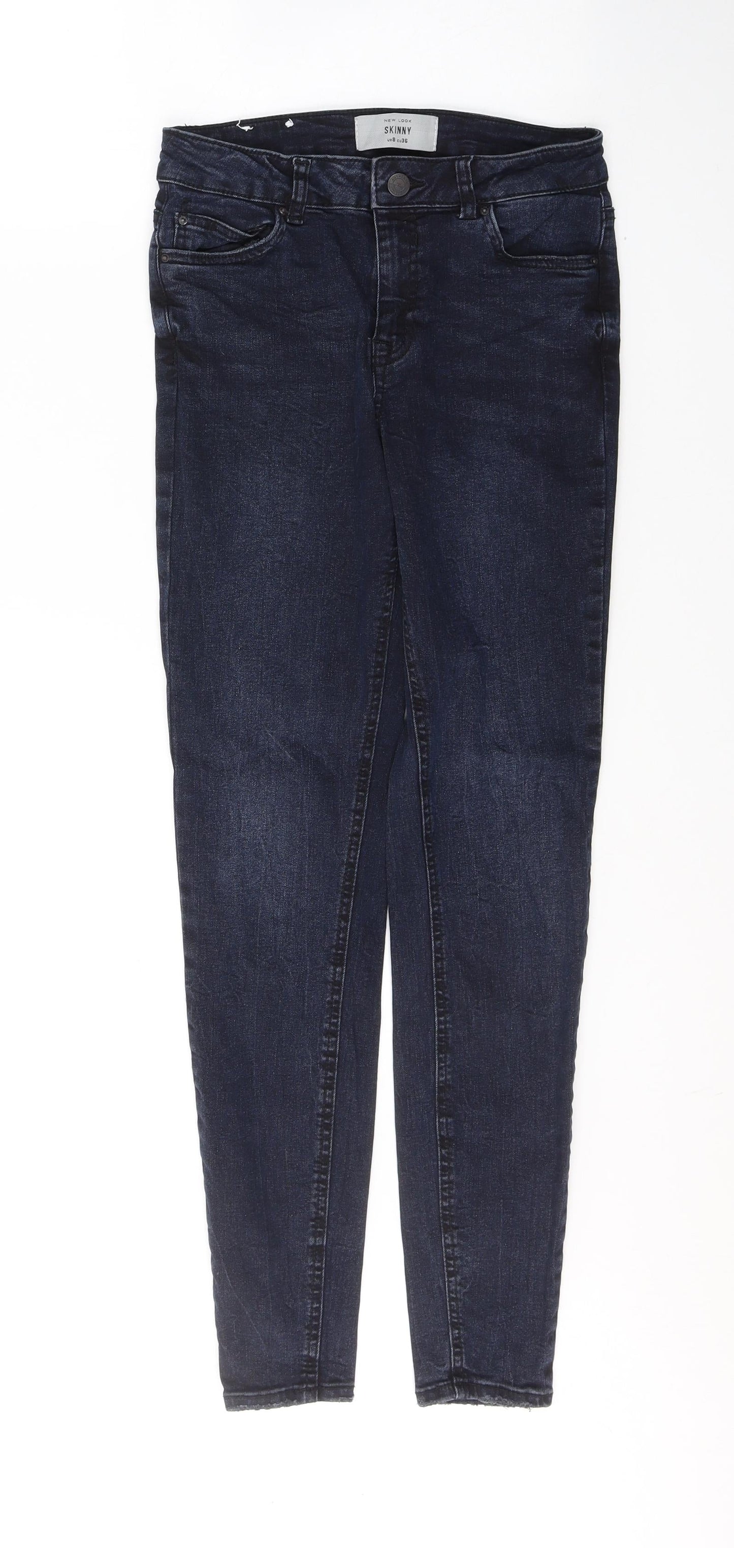 New Look Womens Black  Cotton Skinny Jeans Size 8 L29 in Slim Button