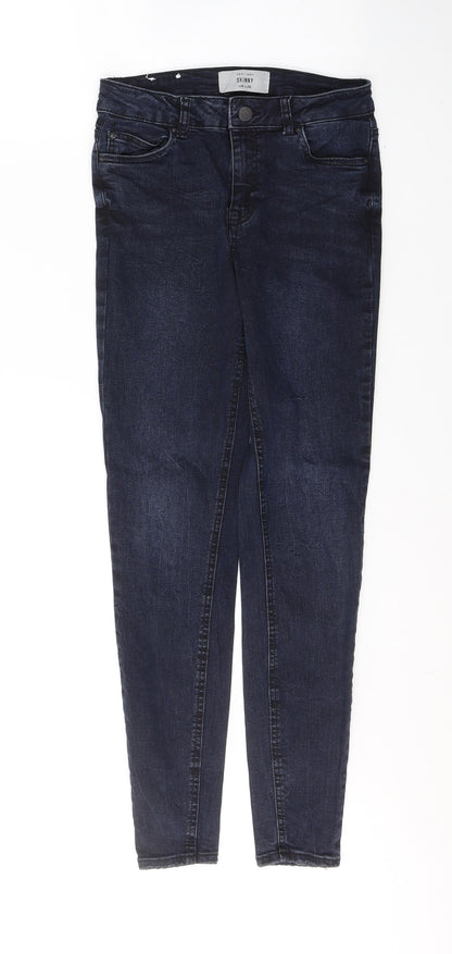 New Look Womens Black  Cotton Skinny Jeans Size 8 L29 in Slim Button