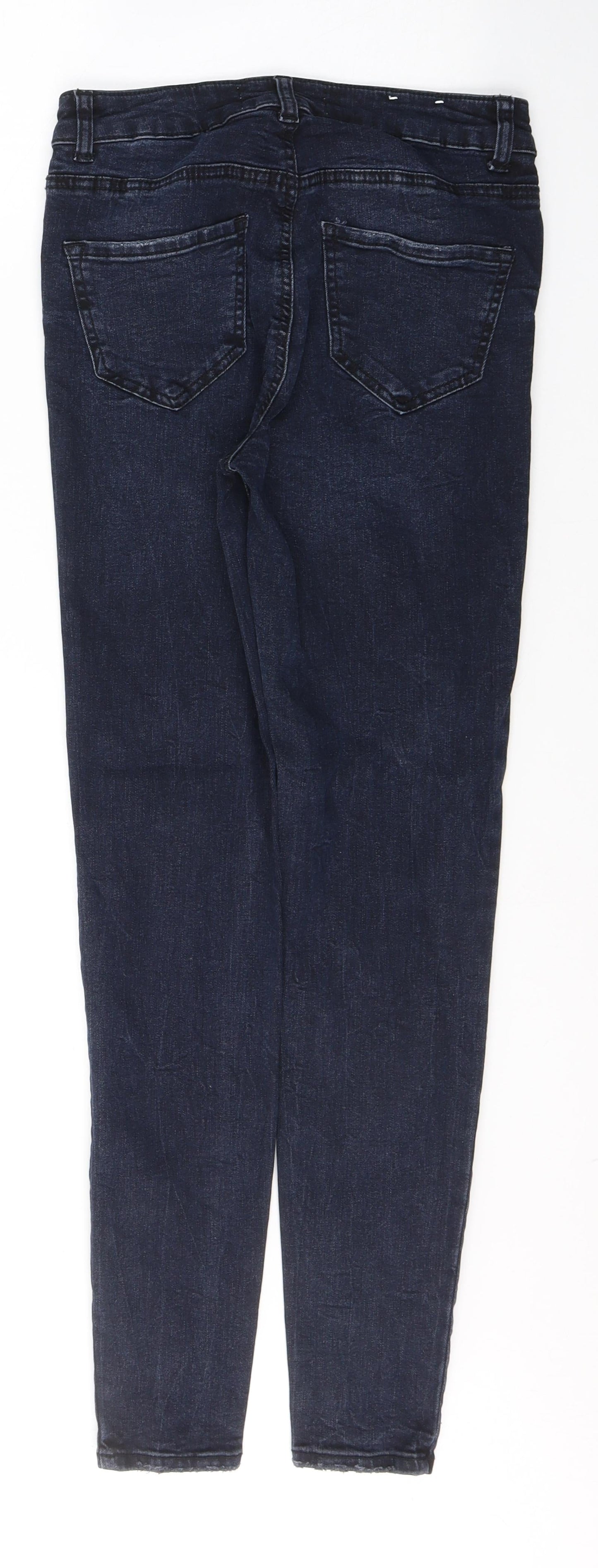 New Look Womens Black  Cotton Skinny Jeans Size 8 L29 in Slim Button