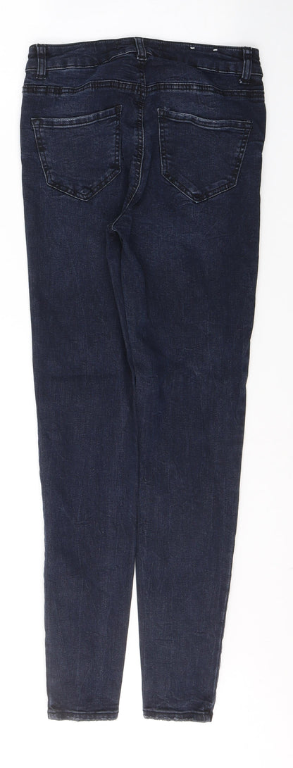 New Look Womens Black  Cotton Skinny Jeans Size 8 L29 in Slim Button