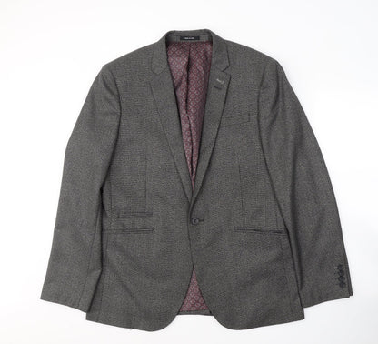 Mens UK Size L Cedar Wood State Regular Grey Suit Jacket