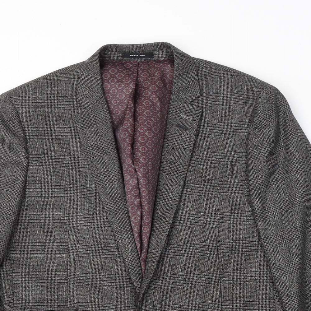 Mens UK Size L Cedar Wood State Regular Grey Suit Jacket