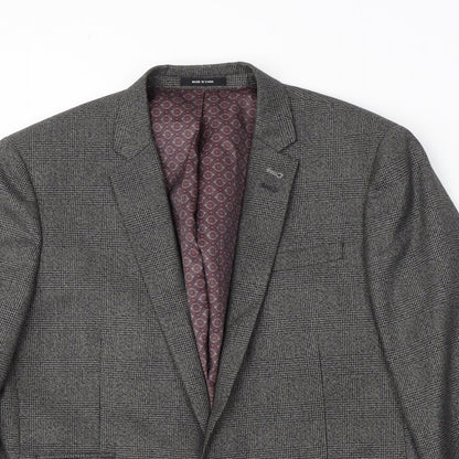 Mens UK Size L Cedar Wood State Regular Grey Suit Jacket