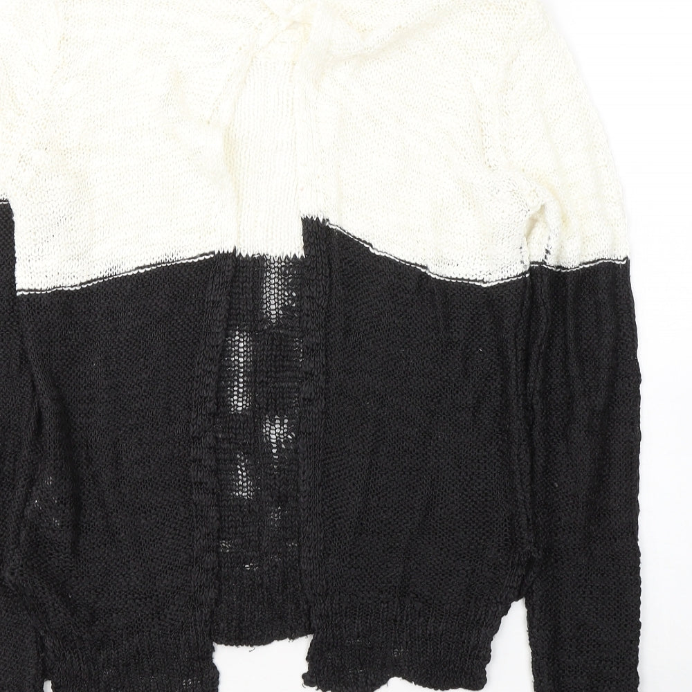 Jacky Mills Womens Black Round Neck  Acrylic Pullover Jumper Size M   - open back