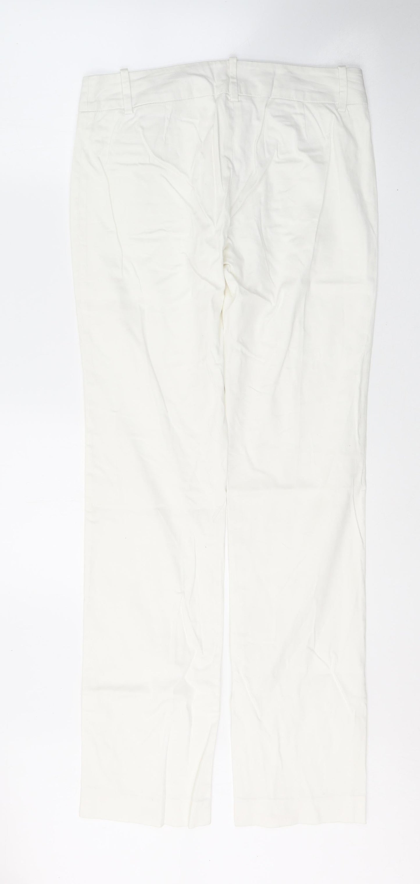Zara Womens White  Cotton Straight Jeans Size 10 L33 in Slim Button