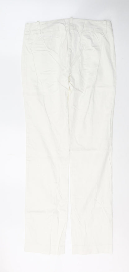 Zara Womens White  Cotton Straight Jeans Size 10 L33 in Slim Button