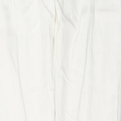 Zara Womens White  Cotton Straight Jeans Size 10 L33 in Slim Button