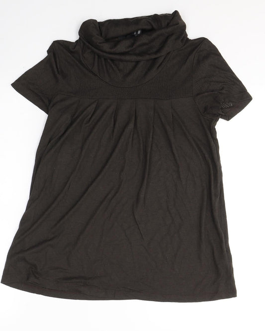 Womens UK Size M H&M Brown Jersey T-Shirt